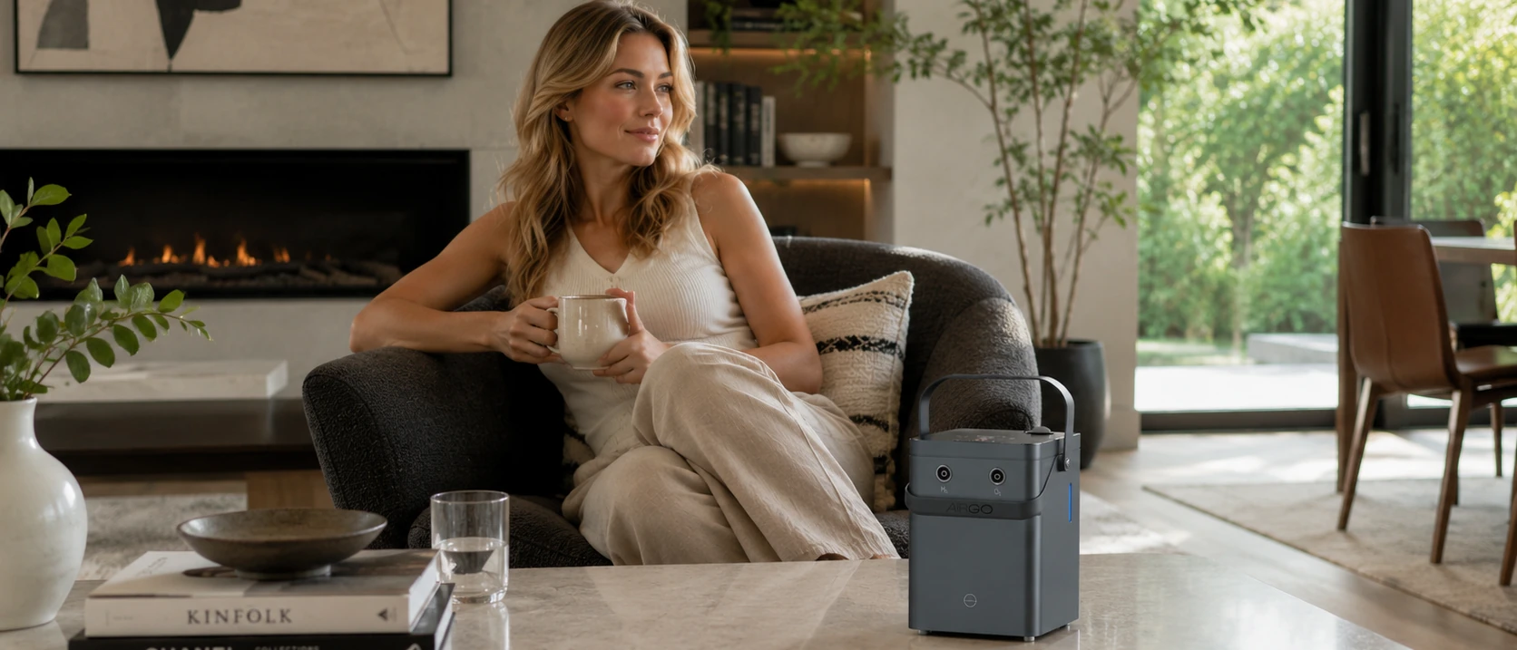 Sistema de respiración de hidrógeno compacto AirGo — 300 ml/min de hidrógeno molecular puro al 99,99%